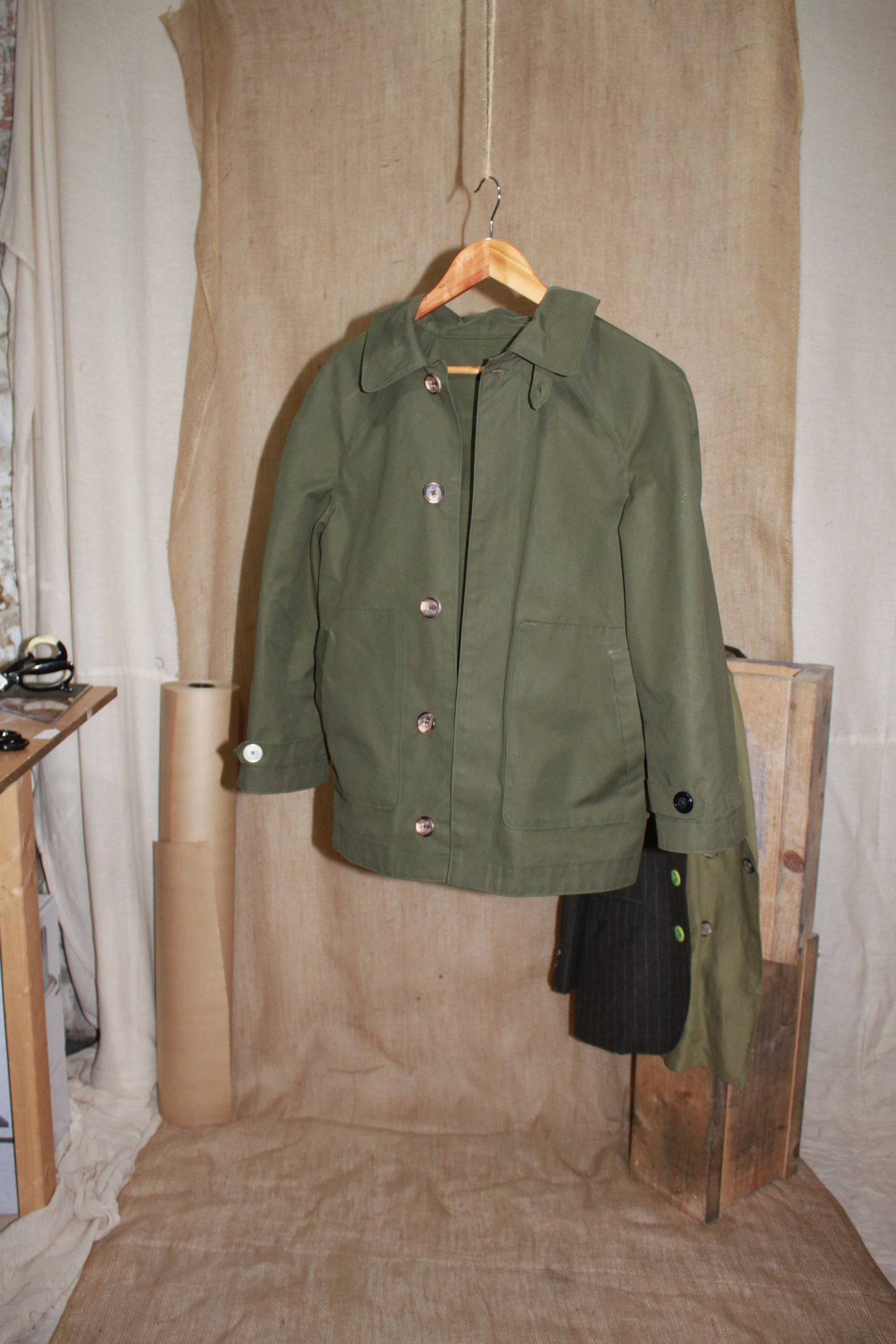 Waxed Cotton Bespoke Cropped Mackintosh