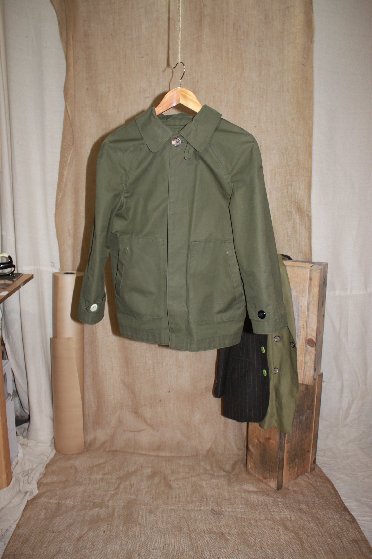 Waxed Cotton Bespoke Cropped Mackintosh
