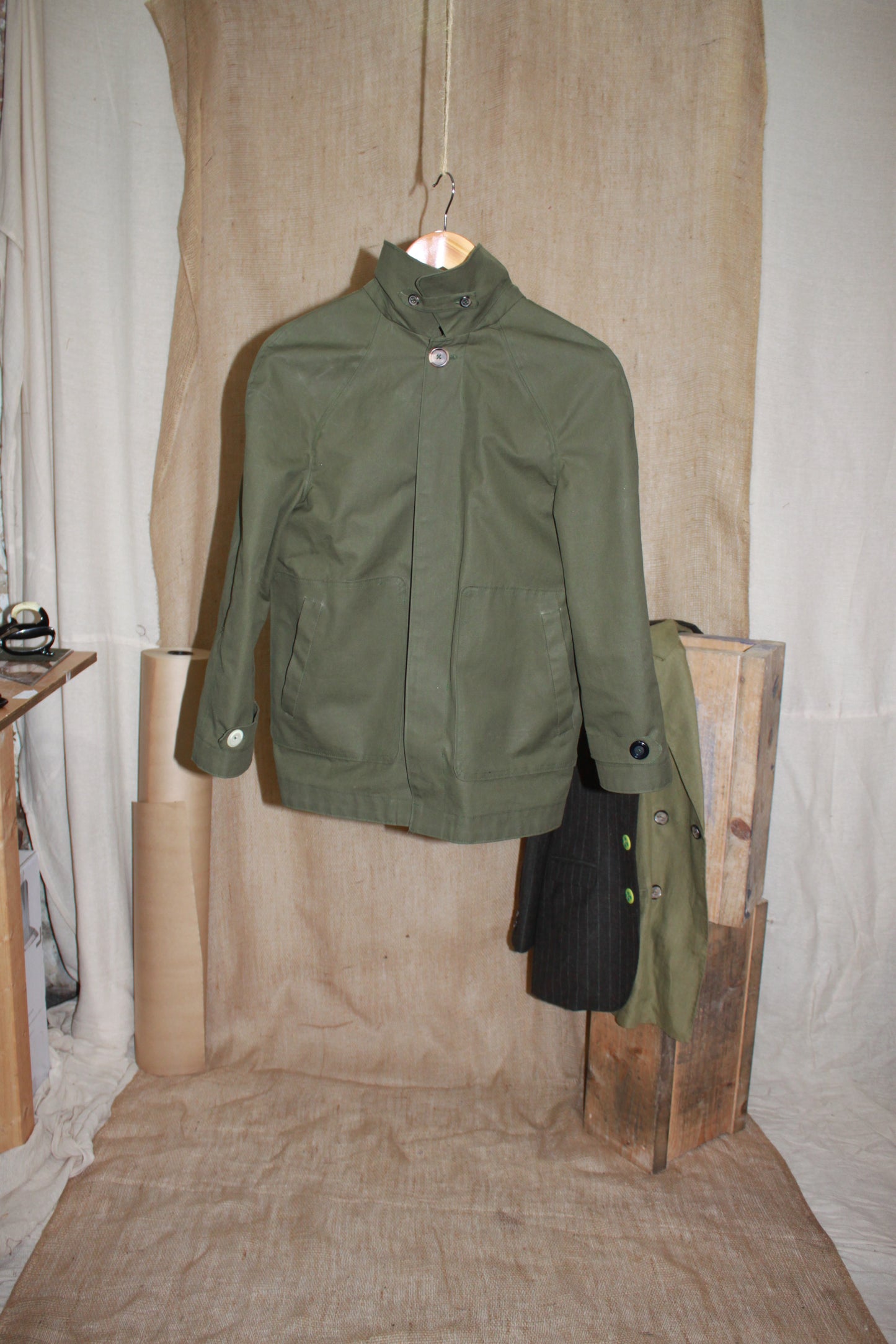 Waxed Cotton Bespoke Cropped Mackintosh
